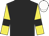 Black, yellow sleeves, black armlets, black cap, yellow stars