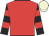 Red, black and red hooped sleeves, beige cap
