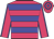 Rose body, big-blue hooped, rose arms, big-blue seams, rose cap, big-blue hooped