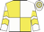 White & yellow quartered, yellow chevrons on sleeves, hooped cap