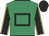 Emerald green, black hollow box, black sleeves, yellow seams, black cap