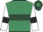 Emerald green, dark green hoop, white sleeves, black armlet, dark green cap, emerald green diamond