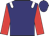navy, white epaulettes, red sleeves