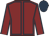 Maroon, dark blue seams, dark blue cap