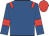 Royal blue, red epaulets, armlets and cap