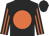 Black, orange disc, striped sleeves