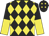 Black and yellow diamonds, halved sleeves