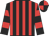Black and red stripes, hooped sleeves, quartered cap