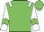 Green body, white epaulettes, white arms, green chevron, green cap