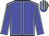 Blue, silver seams, silver stripes on cap