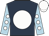 Dark blue, white disc, light blue sleeves, white spots and cap