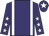 Purple, white braces, purple sleeves, white stars, purple cap, white star