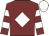 Maroon, white diamond, hooped sleeves, white cap
