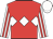 Red, white triple diamond, white and red striped sleeves, white cap