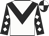 White, black chevron, black sleeves, white diamonds, quartered cap