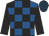 Royal blue and black check, black sleeves, dark blue cap