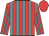 Crimson and silver grey stripes, crimson cap