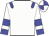 White, blue epaulettes,blue armbands and cuffs, quartered cap