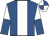 Royal blue, white panel, halved sleeves, quartered cap