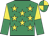 Emerald green, yellow stars, halved sleeves, yellow & emerald green quartered cap