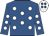 Royal blue, white spots, white cap, royal blue spots