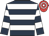 Dark blue & white hoops, red & white hooped cap