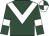 Dark green, white chevron, white armlet, quartered cap