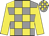 Grey and yellow check, Yellow sleeves, Grey and Yellow check cap