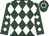 Dark green, white diamonds, white hoop on cap