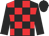 black and red checks, black sleeves and cap