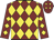 Maroon and yellow diamonds