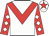 White, red chevron, red sleeves, white diamonds, white cap, red star