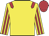 Yellow, scarlet epaulettes, striped sleeves, scarlet cap