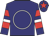 navy blue, white circle, white armlets, red hoops, navy blue cap, red star
