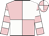 Pink and white (quartered), hooped sleeves
