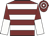 Maroon, white hoops, halved sleeves