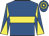 Royal blue, yellow hoop, diabolo on sleeves, hooped cap