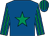 Royal blue, emerald green star, striped sleeves and cap