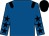 Royal blue, black epaulets, royal blue sleeves, black stars and cap