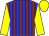Garnet body, blue striped, yellow arms, yellow cap