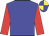 Blue body, red sleeves, blue and yellow quartered cap