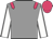 Grey body, rose epaulettes, white arms, grey seams, rose cap
