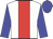 White body, red stripe, blue arms, blue cap