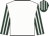 White, dark green and white striped sleeves and cap