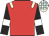 Red, beige epaulets, black sleeves, white armlets, beige and light blue check cap