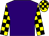 Purple, yellow and black check sleeves and cap