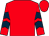 Red, dark blue chevrons on sleeves