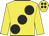 Yellow, large black spots and spots on cap