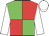 Green and red quartered, white sleeves and cap
