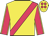 Yellow, cerise sash, cerise sleeves, yellow seams, yellow cap, cerise spots